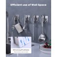 thumbnail image 6 of 4-Pack Broom Holder Wall Mount |Self Adhesive, Stainless Steel, Super Anti-Slip| Space-Saving, Silver, 6 of 8