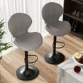 thumbnail image 3 of Hawsaiy Bar Stools Set of 2, Modern Swivel Bar Chairs with Mid Back and Adjustable Seat Height,Gray, 3 of 12