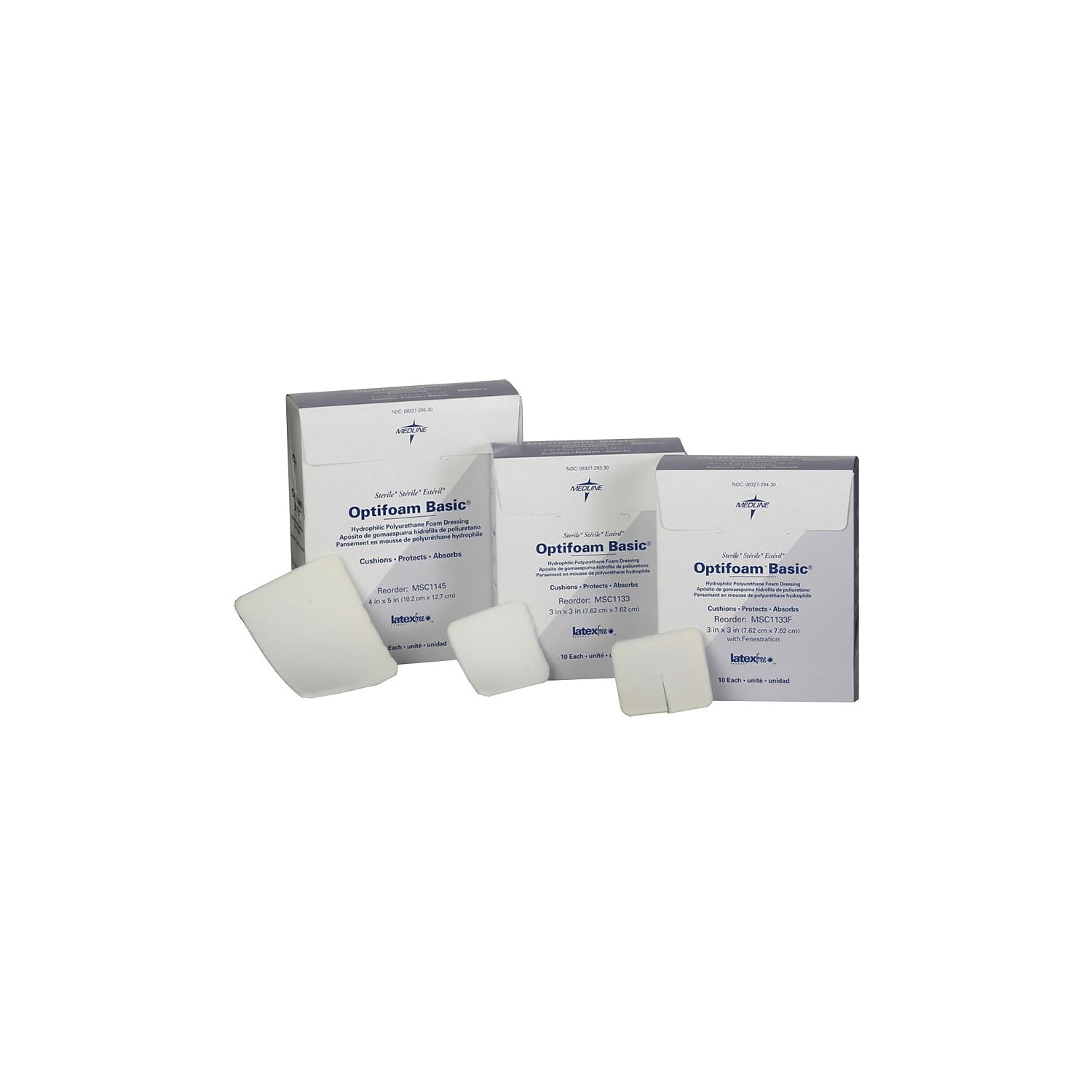 Medline Optifoam Basic Non-adhesive Dressings 4