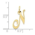 thumbnail image 5 of Diamond2Deal 10k Yellow Gold Fancy Script Initial N Charm Pendant for Women (L- 0.63 inch, W- 0.67 inch), 5 of 6
