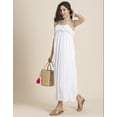 thumbnail image 2 of Moomaya Chic Frill Summer Dress For Women, Strappy Solid Maxi, Vacation Dress, 2 of 8