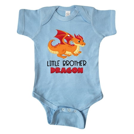 

Inktastic Little Brother Cute Red and Orange Dragon Gift Baby Boy Bodysuit