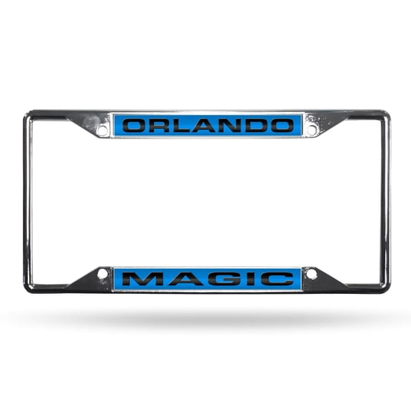 Orlando Basketball Magic All Corner EZ View Chrome Metal Laser Cut License Plate Frame
