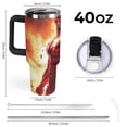thumbnail image 2 of 40 oz Insulated Tumbler with Handle, Leak-Proof Straw Lid, Stainless Steel Travel Mug for Car & Road Trips - Scarlet Hero, 2 of 6