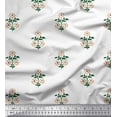 thumbnail image 1 of Soimoi Modal Satin Fabric Leaves & Floral Block Print Fabric by Yard 42 Inch Wide, 1 of 3