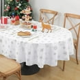 thumbnail image 2 of Christmas Tablecloth Oval 60 X 84 Inch, Silver Snowflake Christmas Table Cloth for Winter, Christmas Tablecloths, Waterproof Spill-Proof Table Cover for Table, Kitchen, Dining, Holiday, White, 2 of 6