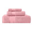 thumbnail image 2 of Superior Aria Turkish Cotton 3-Piece Towel Set, Ultra Soft Heavyweight Towels, Coral pink, 2 of 6