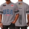thumbnail image 2 of Evdexr 250th Anniversary Usa Graphic Tees Men Short Sleeve Crew Neck United States 250th Anniversary Shirts Red White and Blue Usa Star Stripes Vintage American Birthday Shirt Gray 3XL, 2 of 5