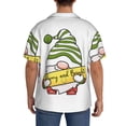thumbnail image 3 of Xecao Christmas Gnomes Men's Casual Short-sleeved Shirt, a button-up collared shirt with a pocket-Small, 3 of 5