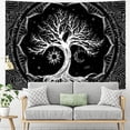 thumbnail image 3 of Árbol de la vida Tapiz Trippy Mandala Tapiz de pared Hippie Luna y Sol Tapiz Negro Galaxia Estrellas Tapiz Colorido Místico Bohemio Boho Tapiz Colgante de pared para el hogar Namotu CZJJ-ZC120-1, 3 of 6
