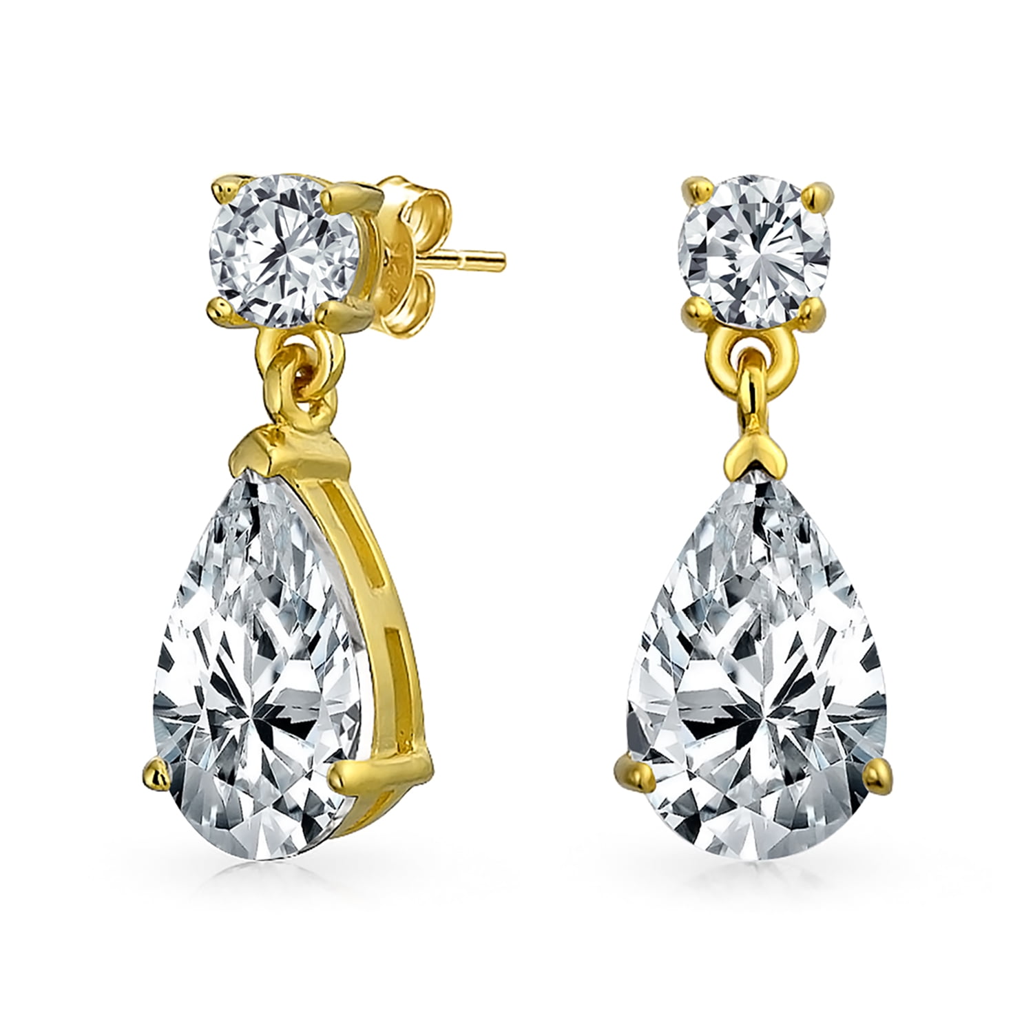 Oval Square Teardrop Cubic Zirconia Stud Drop Earrings Women Jewelry Gift 1 Pair 