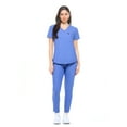 thumbnail image 4 of Scrubs for Women Set Ultra Stretch Form Fitting Womens Scrub Set (Ceil Blue, Large), 4 of 8