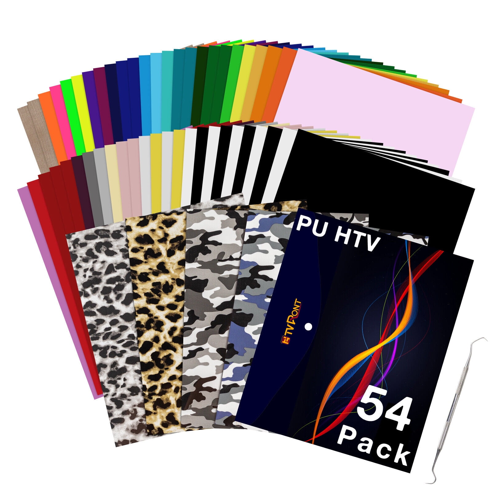 HTV Heat Transfer Vinyl Bundle Easy to Cut & Weed for Heat Vinyl Design 12 x 12 28 Assorted Colors PU Heat Transfer Vinyl 40 Pack Iron on Vinyl for T-Shirt 