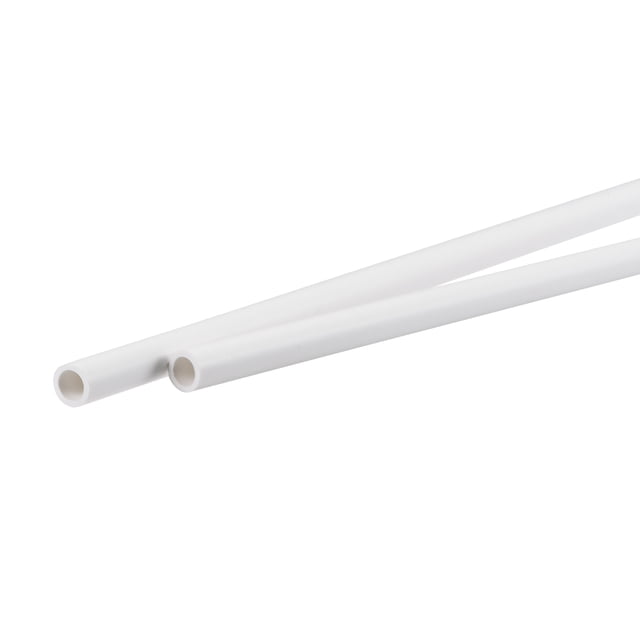 Unique Bargains 4mm ID 6mm OD 500mm White PVC Pipe Round Rigid Plastic Tube for Water Pipe 2 Pack