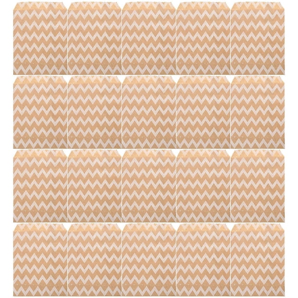 25Pcs Food Bag Foldable Kraft Paper Bag Pouch Packaging for Candy Nuts Cookies SnacksWavy Grain