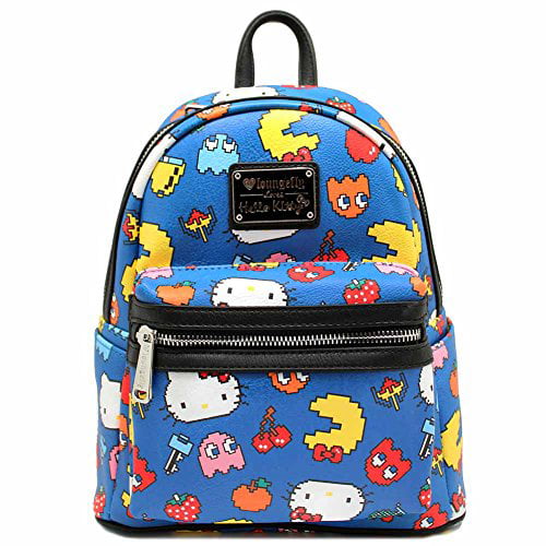 honor Hacer las tareas domésticas Doblez Loungefly Hello Kitty Pac-Man Character Print Mini Backpack - Walmart.com