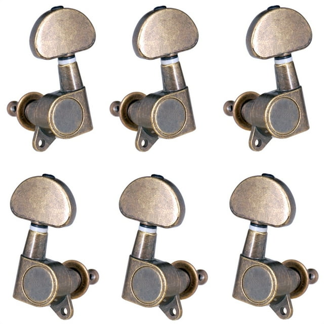 6 Pièces Guitare Tuning Pegs Composant Professionnel Instrument de Musique Ajustement Réglage Poignée Bouton Scellé Tuner Peg pour Remplacer la Couleur Bronze