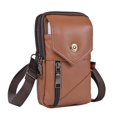 thumbnail image 1 of Bolso de hombro para teléfono ligero de cuero genuino retro, bolso de cintura para hombre, bolso de hombro vertical de piel de vaca, bolso de mochila pequeña, 1 of 6