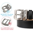 thumbnail image 4 of JingHao Belts for Men Big and Tall,Mens Belt Leather for Casual Jeans Dress Work All Size 28"-64" Black Brown Width 1.45"(34"-36"/Belt Length 115cm, Black), 4 of 6