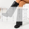 thumbnail image 3 of Viluyesy Womens Knee High Boots Round Toe Block Heel Crinkled Faux Leather Back Drawstring Layered Wide Shaft Trendy Street Boots Black Size 6.5, 3 of 6