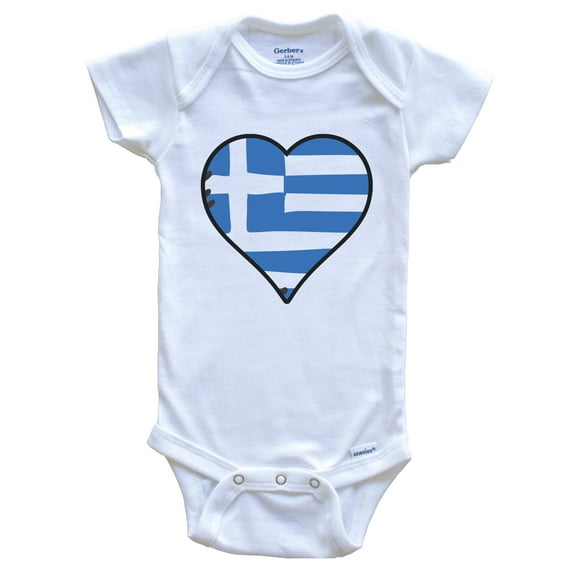 Greece Heart Greek Flag Baby Bodysuit