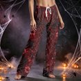 thumbnail image 6 of QWKLEAJ Halloween Pajama Pants Women Loose Fit Elastic Waist Lounge Pants Holiday Party Sleepwear Casual Home Trousers Pumpkin Cat Print Long Bottoms Comfy Nightwear, 6 of 6