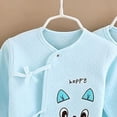 thumbnail image 5 of CAUYDY Infant Girls Outfits Preemie Boys Clothes Unisex Baby Layette 2 Long Sleeve Shirt + 2 Pants + Hat + Bib + Bellyband 7 Pieces Soft Set Fall Sizes 0-3 Months,Sky Blue, 5 of 5
