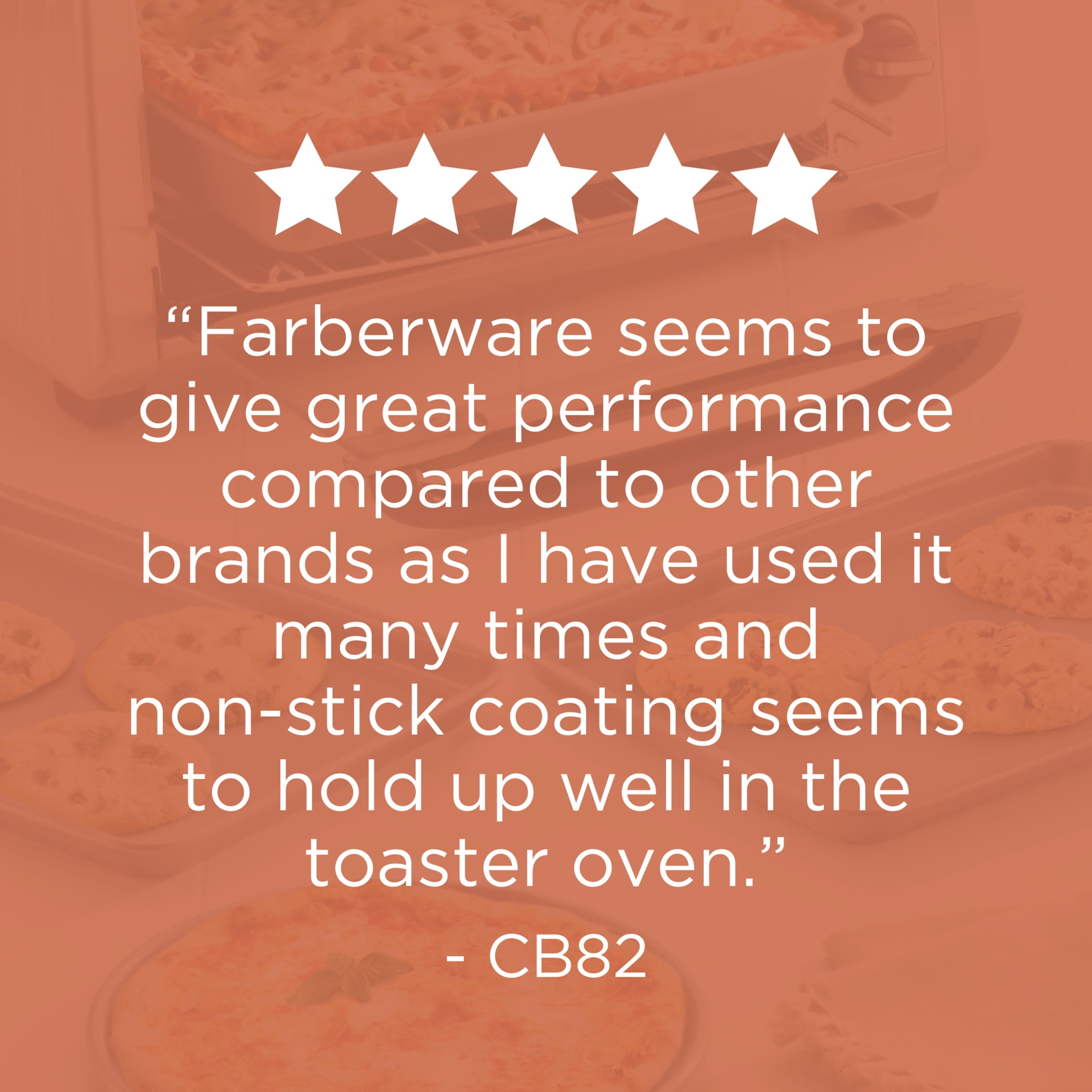 Farberware 5 Piece Nonstick Toaster Oven Bakeware Set, Gray