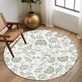 thumbnail image 2 of Round Rugs 5Ft, Farmhouse Spring Round Area Rug Washable Indoor Throw Carpet, Sage Green Fruit Plant Leaf Flower Soft Non Slip Circle Rug for Cabinet Bathroom Home Decor Aesthetic, 2 of 8