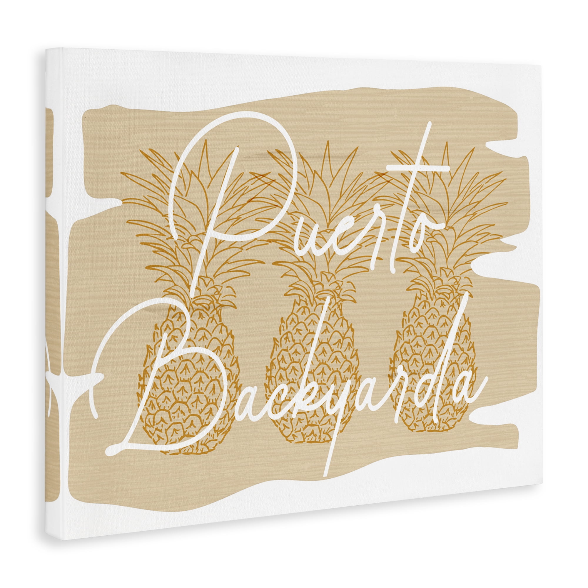 Stupell Industries Puerto Backyarda Phrase Food & Beverage Painting Gallery Wrapped Canvas Art Print Wall Art, 20 x 16