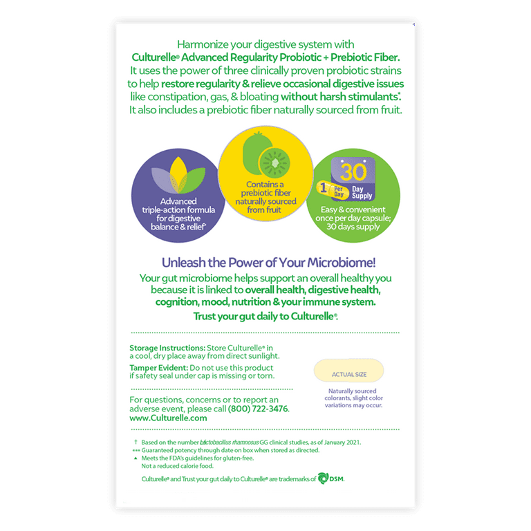 Culturelle Advanced Regularity Probiotic + Prebiotic Fiber 