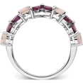 thumbnail image 2 of Sterling Silver Rhodium-Plated Rose Quartz & Rhodolite Ring (Size 6) Made In Thailand qr7038-6, 2 of 5