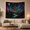 Nebula Compass, variant on Celestial Star and Moon Phase Wreath Against Starry Sky Mystical Fantasy for Meditation Enthusiasts Serene Wall Art Decor Housewarming Gift Tapestry Wall Hanging for Bedroom and Dorm