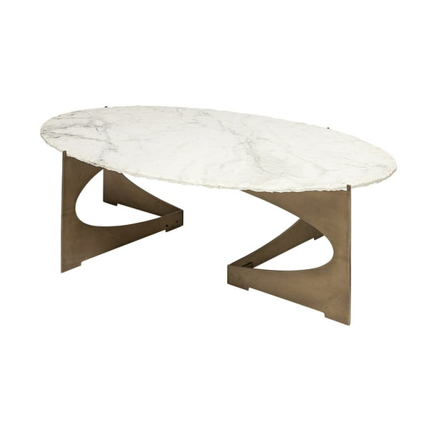 Oval Marble Top And Gold Metal Base Coffee Table Com Gold Metal Base Coffee Table, Coffee Table Metal Base Marble Top