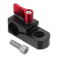 thumbnail image 1 of Unique Bargains 15mm Rod Clamp with 1/4'20 Thread Screw for Camera Support System Shoulder Rig Tripod DSLR Rail Black Red, 1 of 4