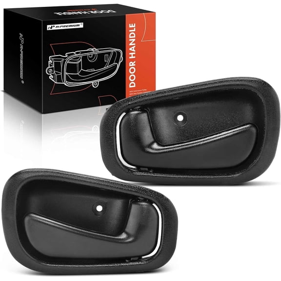 A-Premium Inside Interior Door Handles Compatible with Toyota Corolla & Chevrolet Prizm 1998 1999 2000 2001 2002 Textured Black 2-PC Set Front and Rear Driver and Passenger Side