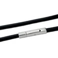 thumbnail image 4 of Collier pour Hommes Garçons Noir Rond en Similicuir avec Cordon et Cadenas en Acier Inoxydable Bijoux, 4 of 5