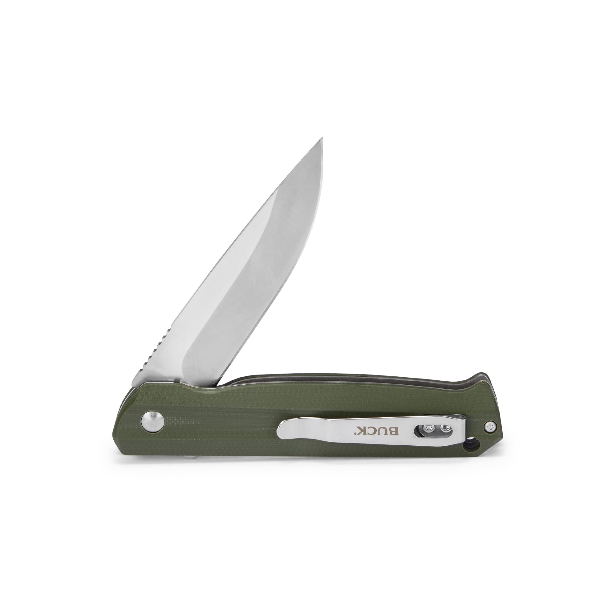 Buck Knives 251 Langford Folding EDC Knife, 3-3/8” Pocket Knife Blade, Green, 3.7 oz