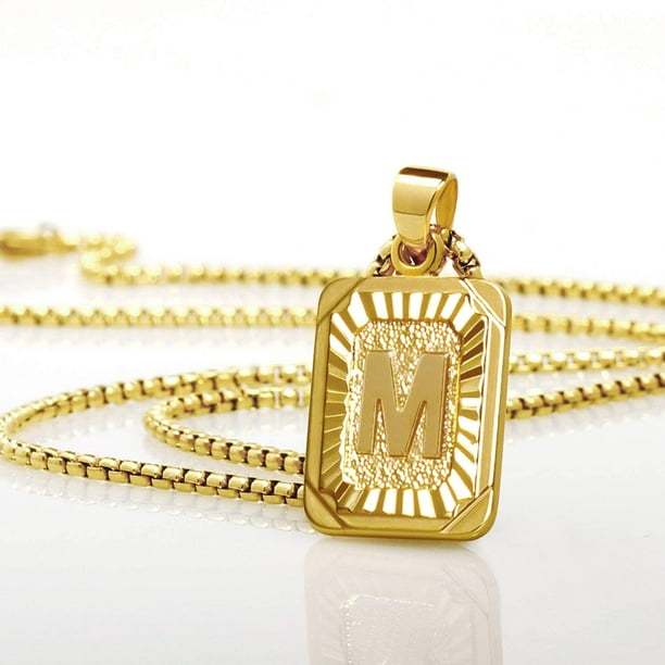 PillyBalla - Collares con inicial de oro para con letras doradas, 26 mayúsculas de la A la Z, collares con colgante de para mujeres, collar con números oro