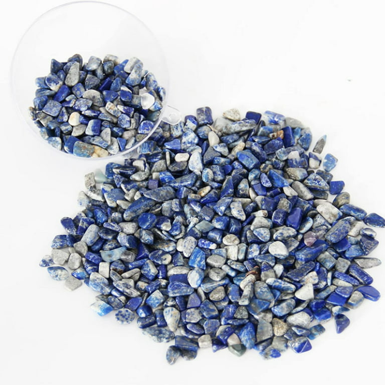 Orientrea 1.1lb Natural Crushed Lapis Lazuli Crystal Tumbled Chips-Lapis Lazuli Healing Crystals Chips Bulk, Crushed Crystal Gemstones for Crafts