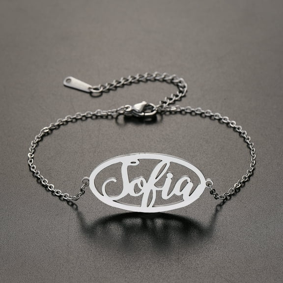 Custom Personalized Name Bracelet Gift for Men Women Stainless Steel Customized Nameplate Letters Bangle Amulet Jewelry