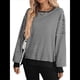 thumbnail image 1 of Sudadera Holgada de Otoño para Mujer, Informal, de Punto Gofre, Larga, Cuello Redondo, Abertura, Tipo Túnica. Negro L, 1 of 9