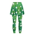 thumbnail image 4 of SCRAWLGOD Golf Balls Splash Green Gym Running Leggings with Skirt for Women High Waist Washable Sports Yoga Skorts Moisture-Wicking Soft Athletic Tights Casual Essentials, L, 4 of 7