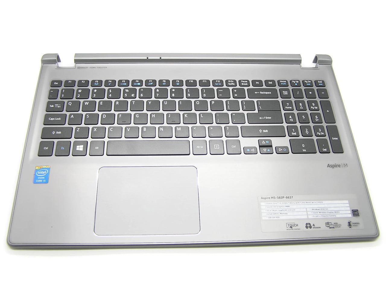 Acer Aspire M5583P Palmrest, Touchpad And Keyboard EAZRQ0010101