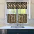 thumbnail image 3 of 27.5x24in Kitchen Window Curtains Set, 3-Piece Polyester Drapes Featuring Bamboo and Maple Leaf Pattern, Tier Panels and Valance for Farmhouse, Cottage, or Minimalist Spaces, 3 of 6