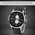 thumbnail image 4 of Reloj de pulsera analógico de cuarzo Sin correa de cuero manecillas luminosas esfera plateada negra, 4 of 9