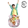 thumbnail image 3 of Cherry Blossom Storage Toy Bag Chair, Sakura Tree Flourishing Flowers and Birds Black Silhouettes, Stuffed Animal Organizer Washable Bag, Large Size, Black Hot Pink White, by Ambesonne, 3 of 3