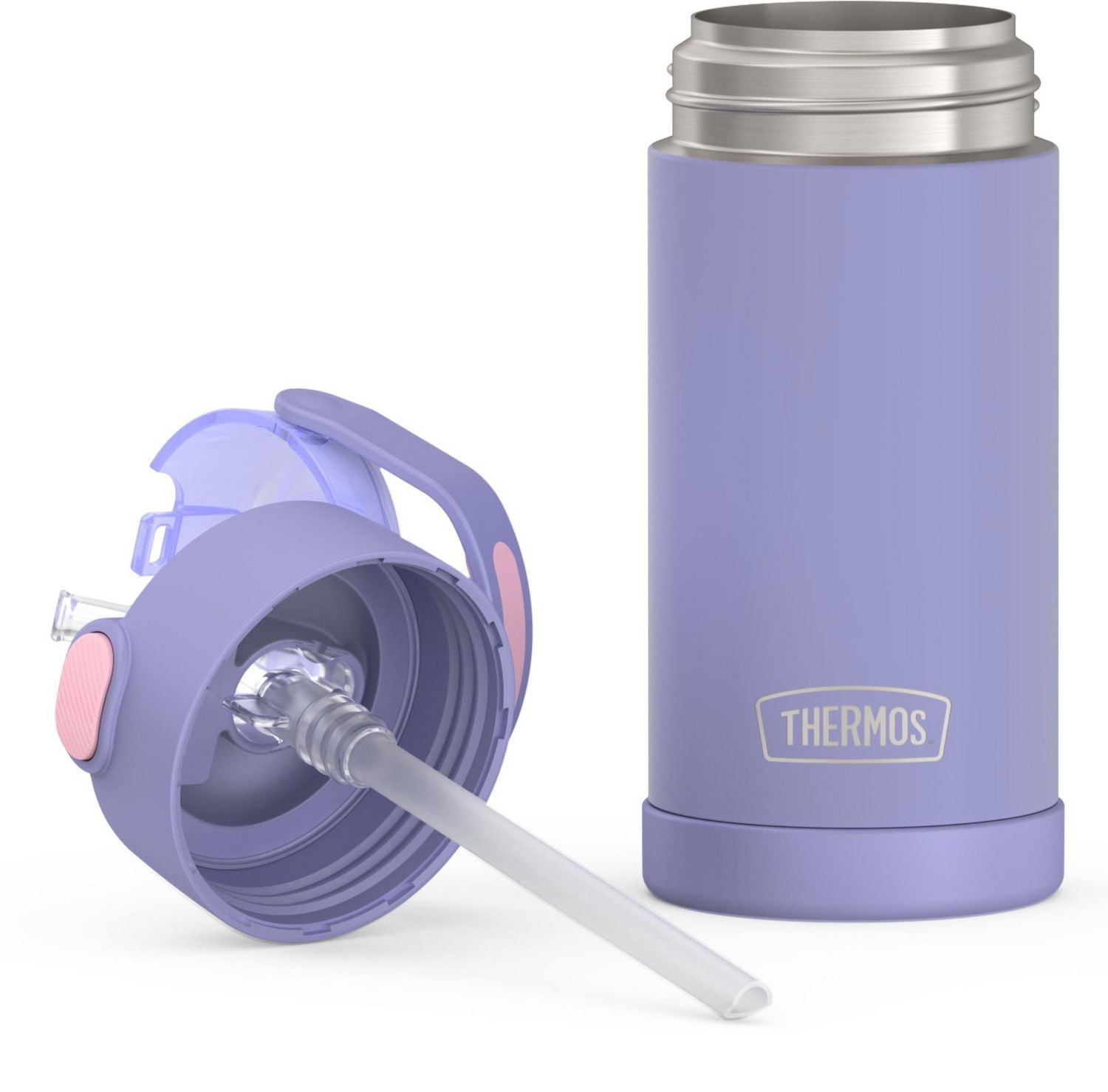 Thermos Kids Vacuum Insulated Funtainer Water Bottle with Flip Up Straw, 355ml, Lavender, ,12 OZ Bottle