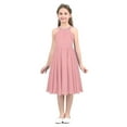 thumbnail image 3 of MSemis Kids Chiffon Flower Girls Dress First Communion Bridesmaid Wedding Sequins Halter Neckline Gowns A Pink 8, 3 of 5