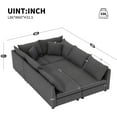 thumbnail image 2 of Modular Sectional Sofa, 86" Convertible Sleeper Sofa Modular Sectional Sofa Bed with Ottoman, Oversized 6 Seat Convertible Sofa for Lving Room, Apartment, Gray, 2 of 9